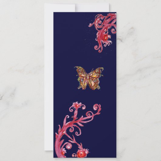 Invitation PAPILLON, bleu rouge vif (Devant)