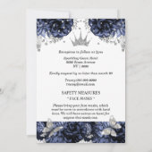 Invitation Papillon bleu tiara bleu rose quinceanera (Dos)