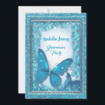 Invitation Papillon bleu turquoise Quinceanera magique chic<br><div class="desc">Célébrez votre 15e anniversaire avec cette invitation branchée de la Quinceanera. Le design se compose d'un papillon chic et magique dans le violet et le vert turquoise, entouré de diamants scintillants et de bling. Cette invitation est parfaite pour une élégance soignée et sophistiquée, avec une touche moderne et élégante. Vous...</div>