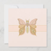 Invitation Papillon Boho Rose jolie fête d'anniversaire enfan (Dos)