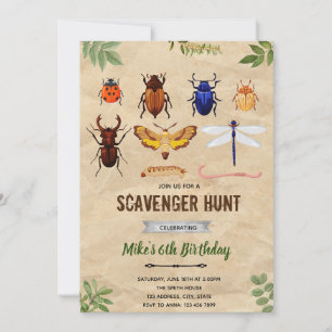Invitation papillon bugs vintage