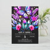 Invitation Papillon charmant violet modifiable Anniversaire (Debout devant)