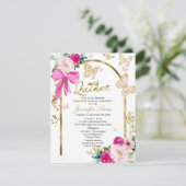 Invitation Papillon Chaud Bow Floral espagnol Quinceanera (Debout devant)