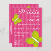 Invitation papillon [chaux + rose] (Devant / Derrière)