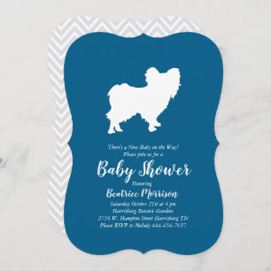 Invitation Papillon Chien Baby shower Blue Boy
