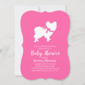 Invitation Papillon Chien Baby shower fille rose (Devant)