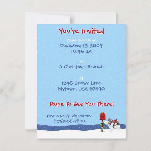 Invitation Papillon Christmas Mail Blk Wht (Dos)