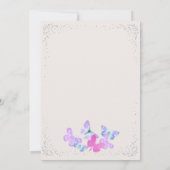 Invitation Papillon Ciel rose C'est un Baby shower de fille (Dos)