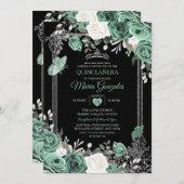 Invitation Papillon coing Dusty Vert Mexicain Charra Mis (Devant / Derrière)