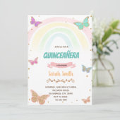 Invitation Papillon coloré arc-en-ciel 16e anniversaire (Debout devant)