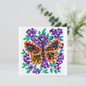Invitation Papillon Coloré et Lilas Violets (Debout devant)