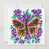 Invitation Papillon Coloré et Lilas Violets (Devant)