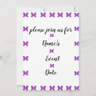 Invitation papillon coloré Fête N'IMPORTE QUEL ÉVÉNEMENT Invi