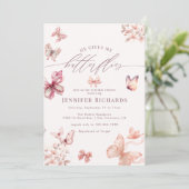 Invitation Papillon Coquette | Fête des mariées des papillons (Debout devant)