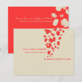 Invitation Papillon corail Sauvegarder la date (Devant / Derrière)