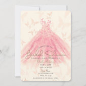 Invitation Papillon Dance Peach Sparkle Dress Fête des mariée (Devant)
