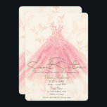 Invitation Papillon Dance Pêche Étincelle Robe Douce 16 Parti<br><div class="desc">Personnaliser pour tout événement</div>