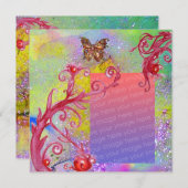 Invitation PAPILLON DANS UN ÉCLAIR 2 modèle de photo violet v (Devant / Derrière)