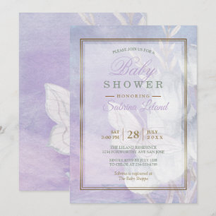 Invitation Papillon d'aquarelle baby shower ultra violet