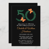 Invitation Papillon de 50e anniversaire de mariage de diamant (Devant / Derrière)