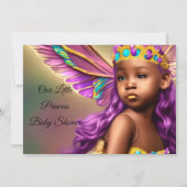 Invitation papillon de Baby shower de Princesse ethnique viol (Devant)