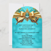 Invitation Papillon de bijou élégant exotique de teinte sarce (Dos)