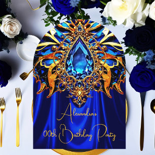 Invitation Papillon de Bijou Exotique d'Anniversaire Bleu Ora