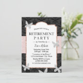 Invitation Papillon de ceinture de Parties scintillant rose D (Debout devant)