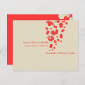 Invitation Papillon de corail, Sauvegarder la date (Devant / Derrière)