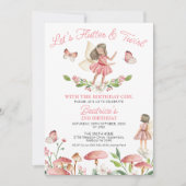 Invitation Papillon de fée floral 1er anniversaire (Devant)