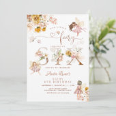 Invitation Papillon de fée Magique Anniversaire Fleur des cha (Debout devant)