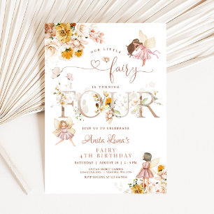 Invitation Papillon de fée Magique Anniversaire Fleur des cha