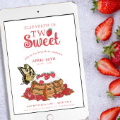 Invitation Papillon de gaufre fraise | Deux Anniversaires dou