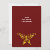 Invitation PAPILLON DE JOAILLERIE EN OR HYPER AVEC GEMMES Rou (Dos)