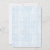 Invitation Papillon de lin bleu faux Anniversaire (Dos)