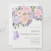 Invitation Papillon de naissance florale (Devant)