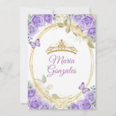 Invitation Papillon de Parties scintillant d'or de Quinceañer (Dos)