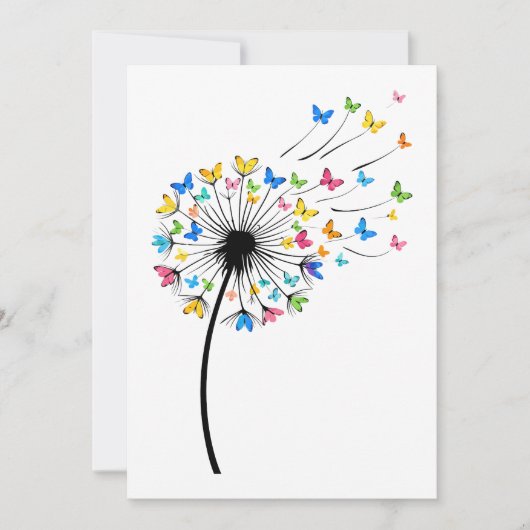 Invitation Papillon de pissenlit en vol (Devant)