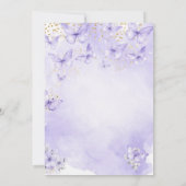 Invitation Papillon de première communion Or Violet  (Dos)