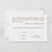 Invitation Papillon de réception de mariage Brocade brun (Dos)