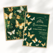 Invitation Papillon d'or Emerald Green Quinceañera