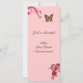 Invitation PAPILLON D'OR , floraisons rose rouge vif (Dos)