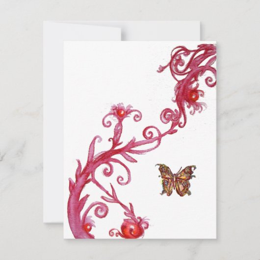 Invitation PAPILLON D'OR , rouge blanc brillant (Devant)