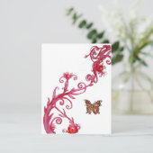 Invitation PAPILLON D'OR , rouge blanc brillant (Debout devant)