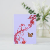 Invitation PAPILLON D'OR , rouge bleu vif (Debout devant)