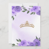 Invitation Papillon doré violet Rose Quinceañera Anniversaire (Dos)