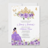 Invitation Papillon doux 16 + Fleurs d'aquarelle violette (Devant)