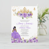 Invitation Papillon doux 16 + Fleurs d'aquarelle violette (Debout devant)