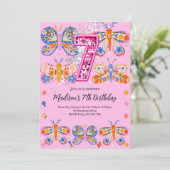 Invitation Papillon du 7e anniversaire (Debout devant)