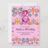 Invitation Papillon du 8e anniversaire (Devant)